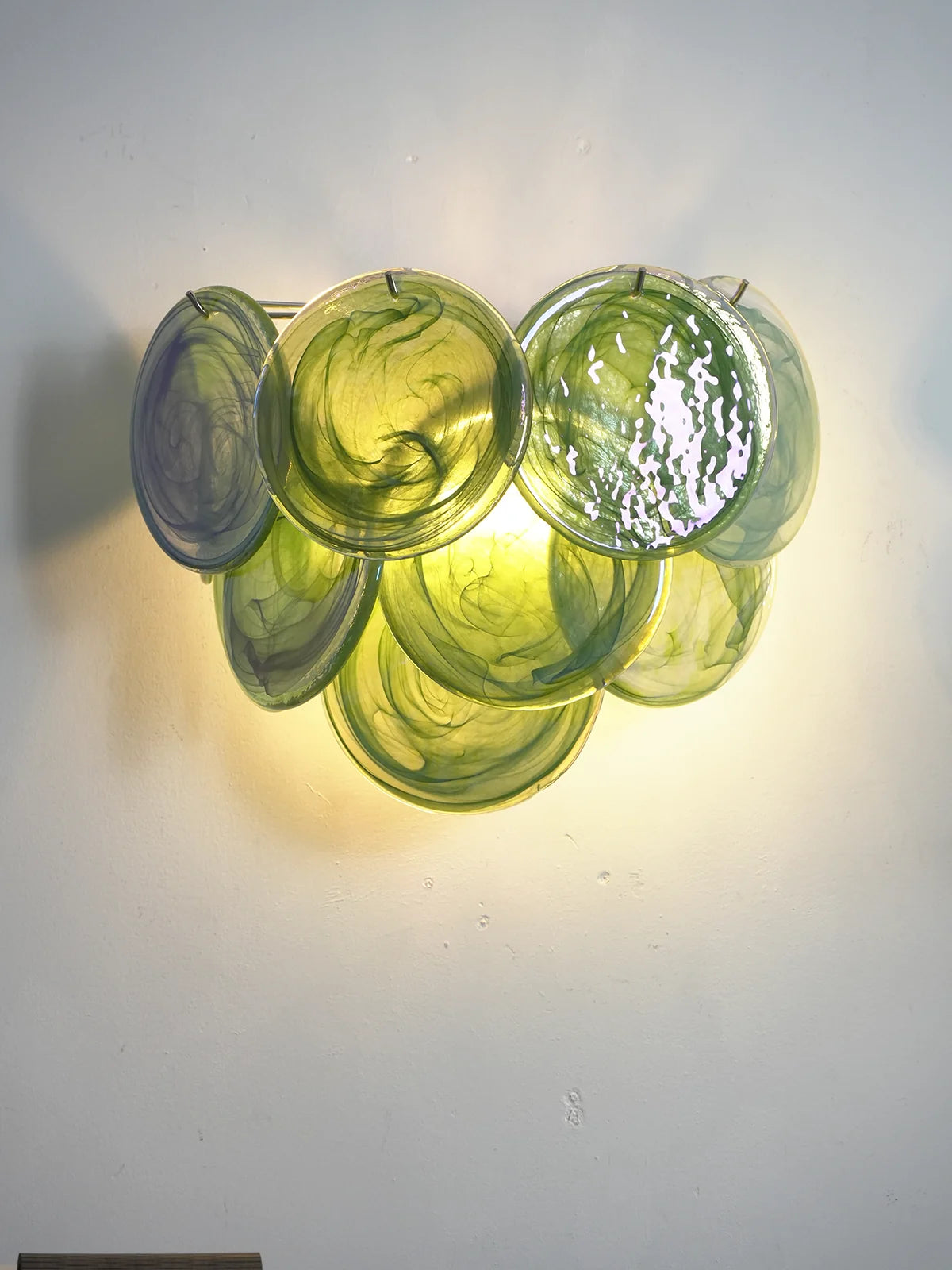 Green Murano Disc Wall Sconce