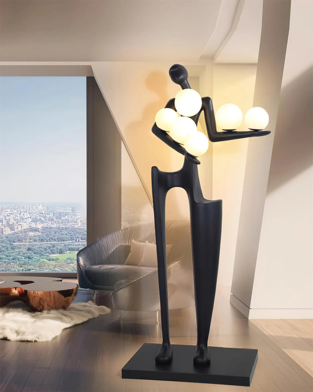 Greeter Sculpture Figure Floor Lamp