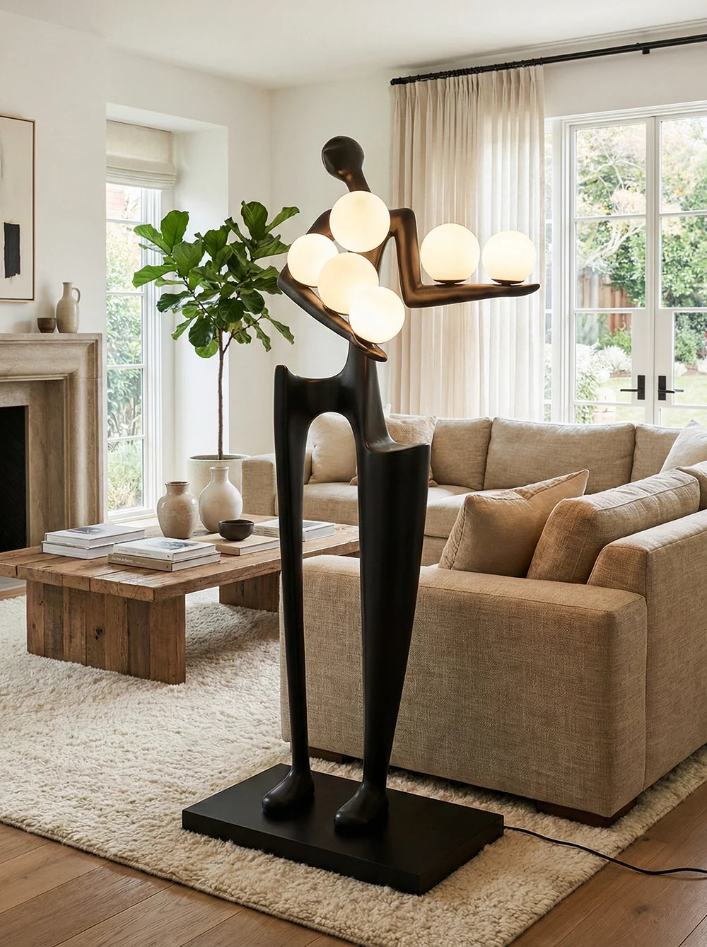 Greeter Sculpture Figure Floor Lamp