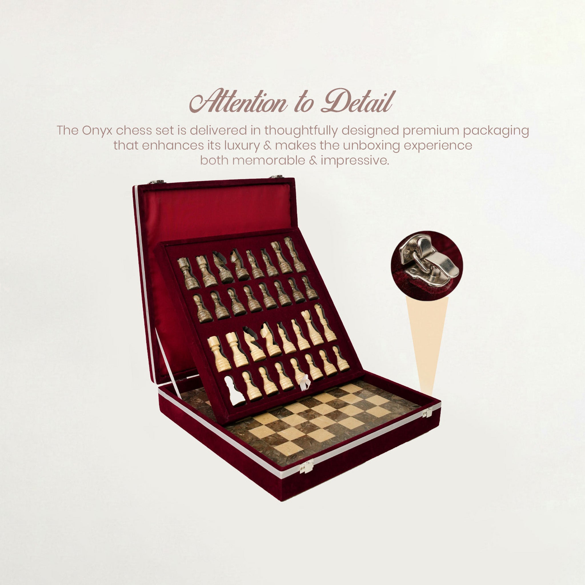 Grey and Verona Marble Chess Set 12 Inches - Premium Quality
