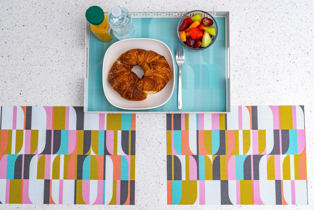 Groove double-sided Woven Placemat-set of 4