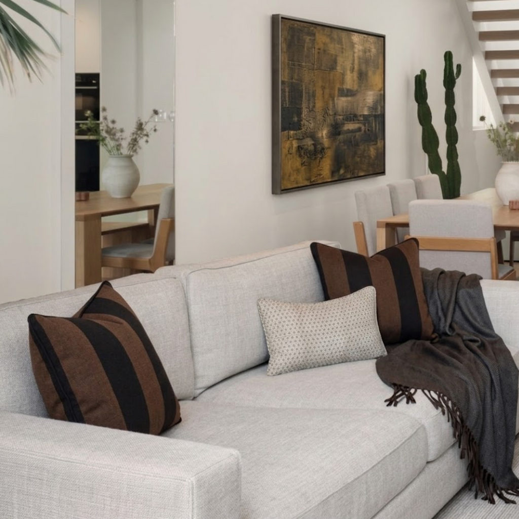 Hemlock Woven Pillow Cover in Java Brown, Schumacher Textiles