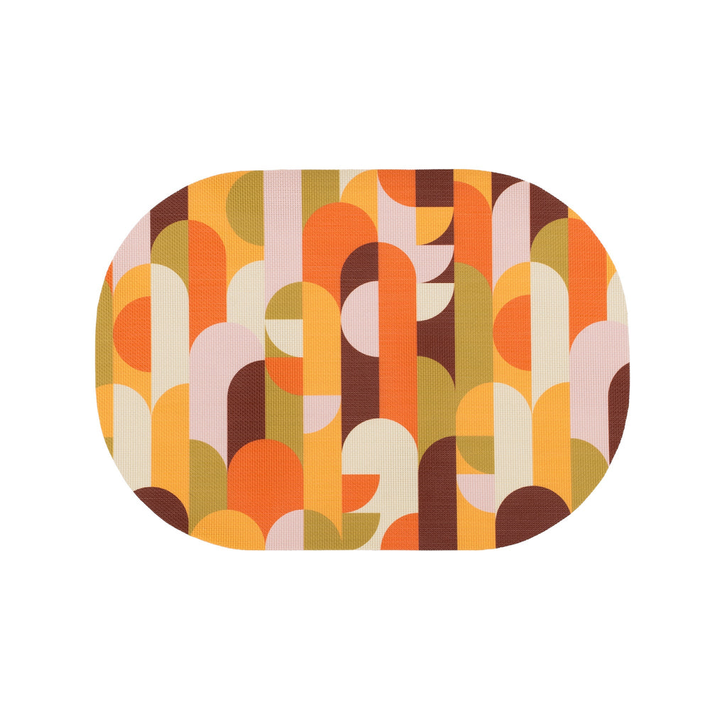 Palm Canyon double-sided Oval Woven Placemat 12" x 17" diameter - set of 4