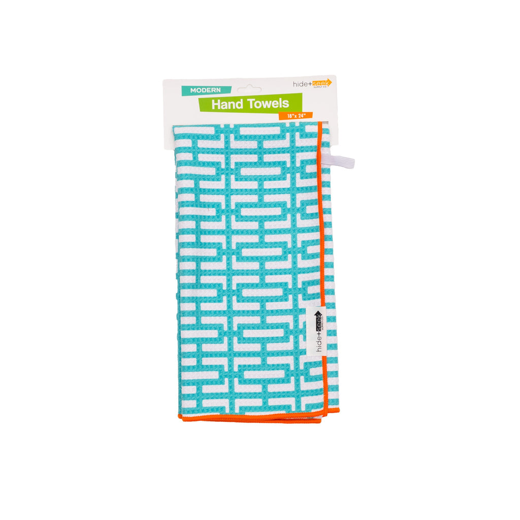 Turquoise Breeze Block Hand Towel 18" x 24"