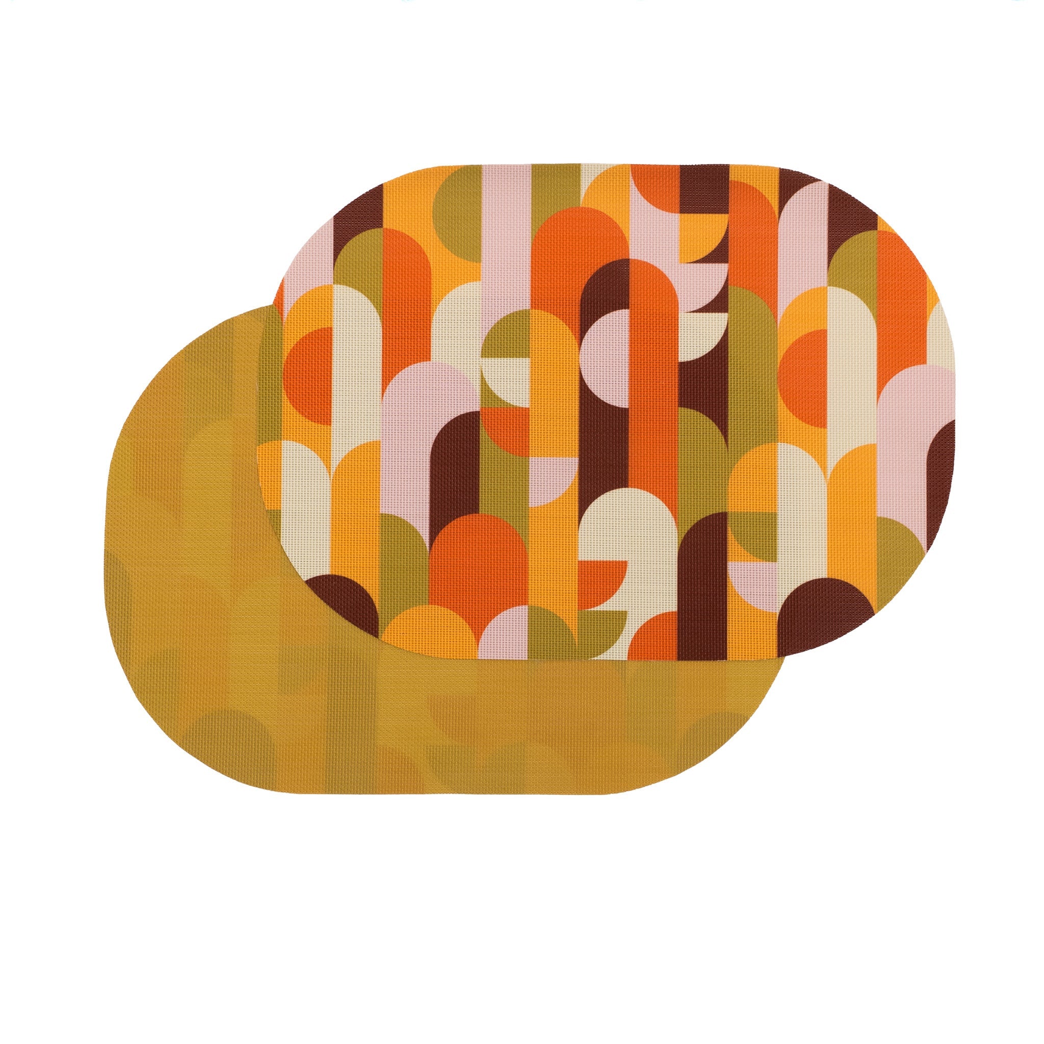 Palm Canyon double-sided Oval Woven Placemat 12" x 17" diameter