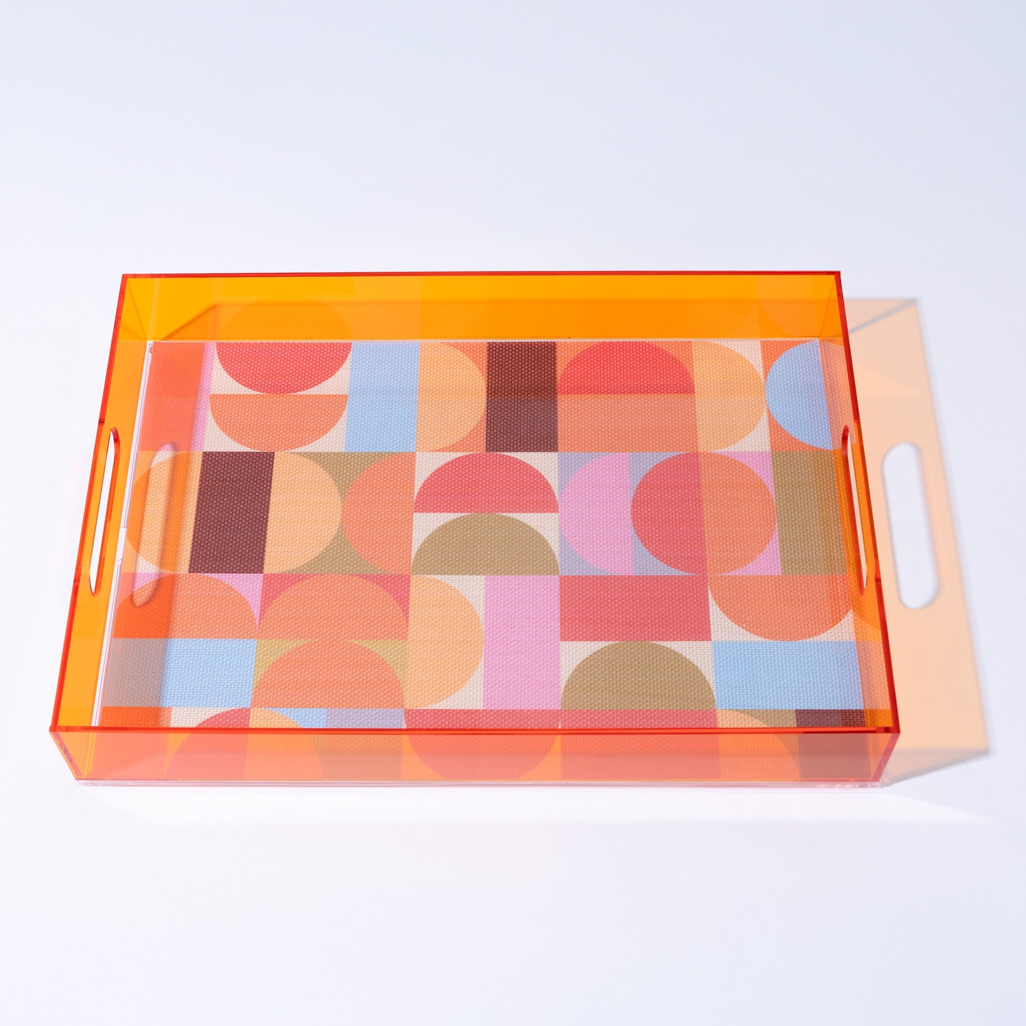 Levitate Acrylic Artwork+Serving Tray-17" x 12" x 2.75"-Orange