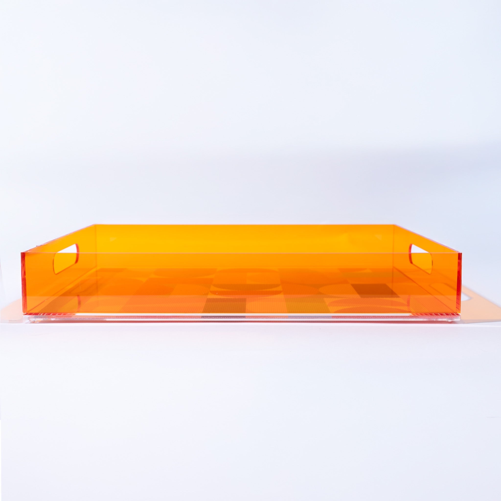Levitate Acrylic Artwork+Serving Tray-17" x 12" x 2.75"-Orange