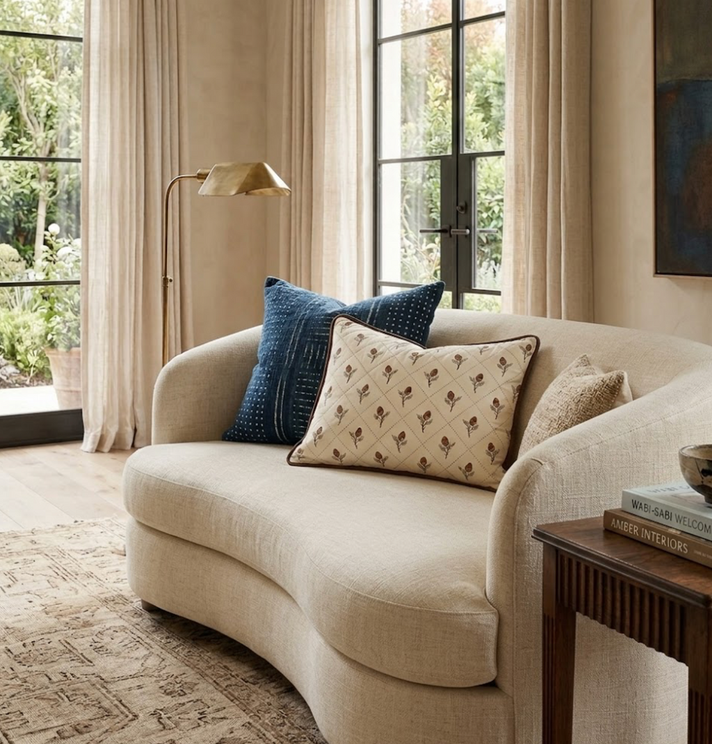 Holden Hand Pillow Cover in Cream, Schumacher Textiles