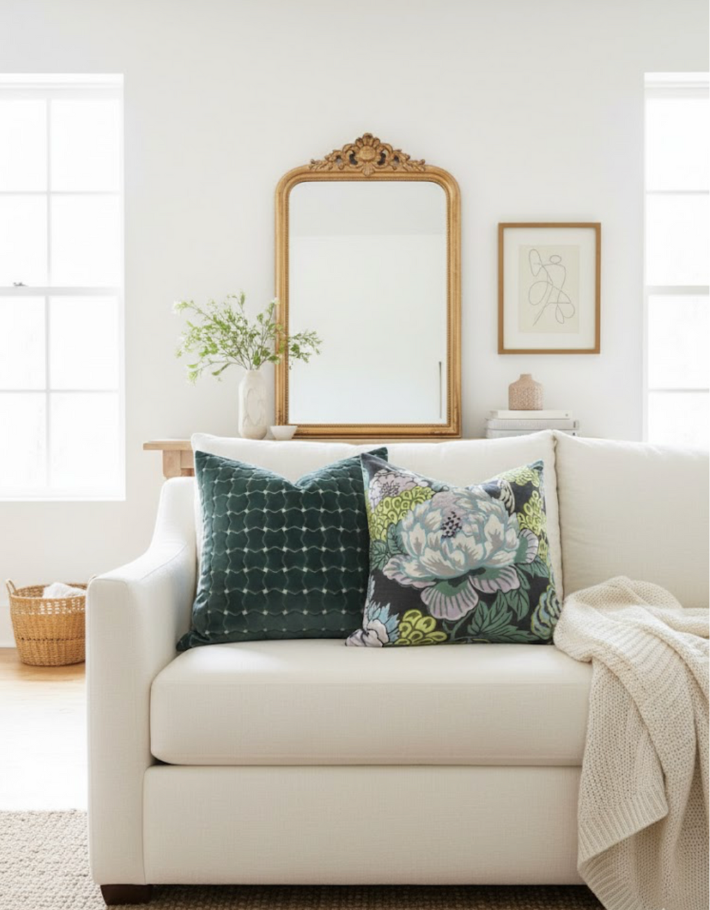 Honshu Pillow Cover in Grey, Thibaut Pillows