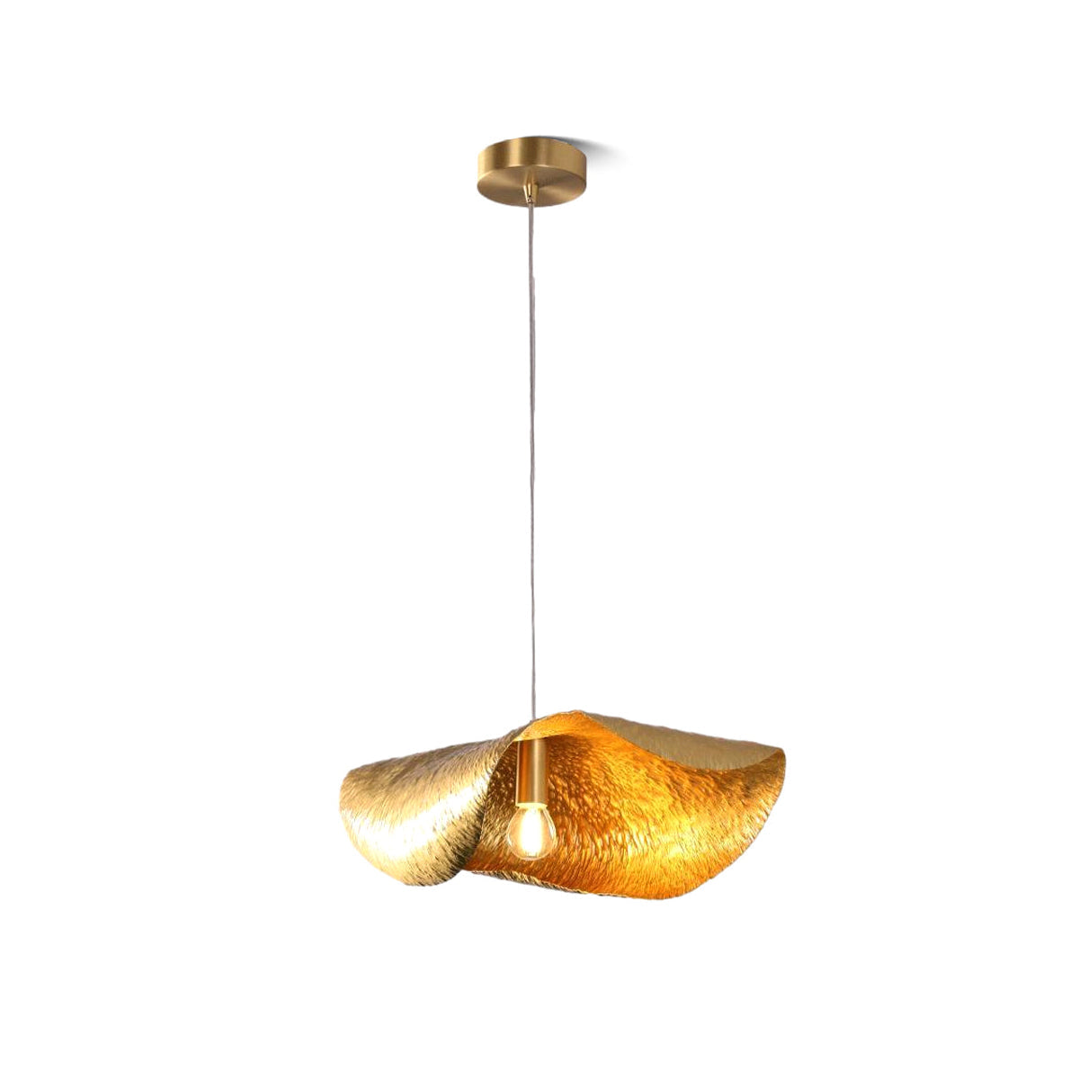Hammered Brass Pendant Light