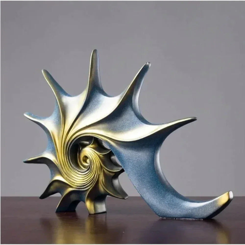 Hand-Carved Conch Shell Sculpture