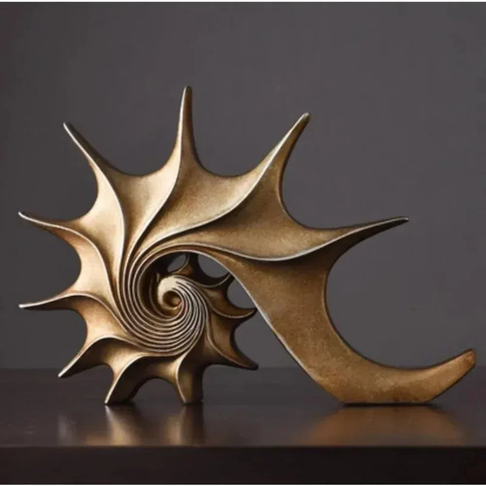 Hand-Carved Conch Shell Sculpture