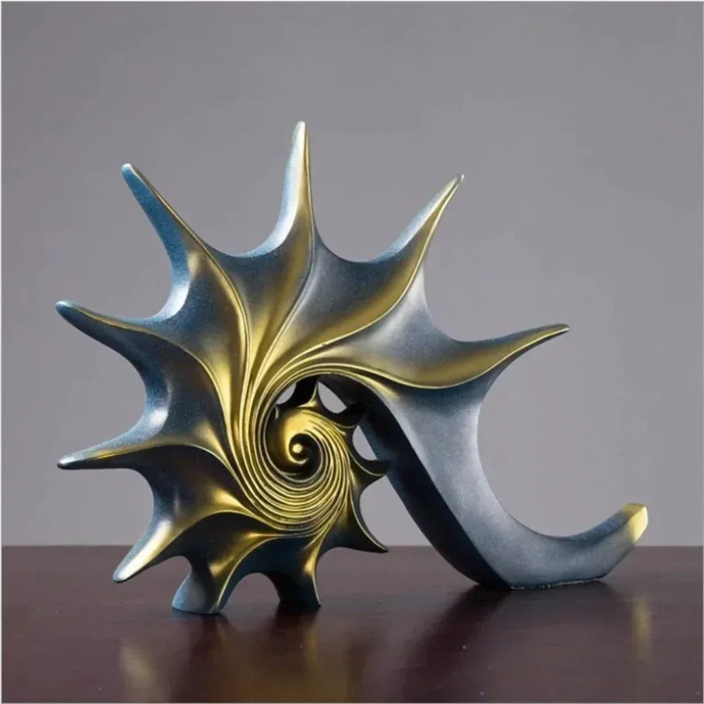 Hand-Carved Conch Shell Sculpture