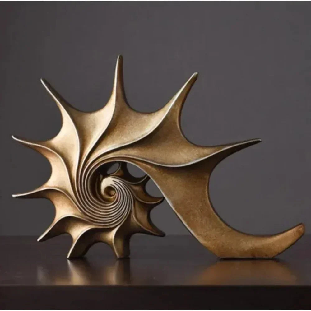 Hand-Carved Conch Shell Sculpture