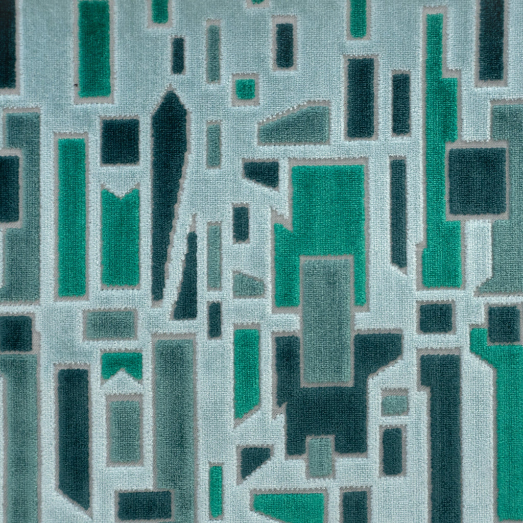 HIGH SOCIETY - GEOMETRIC CUT VELVET UPHOLSTERY FABRIC BY THE YARD