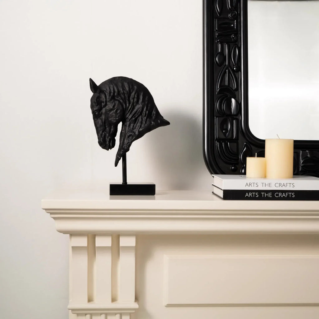 Horse Head - Decorative Black Figurine
