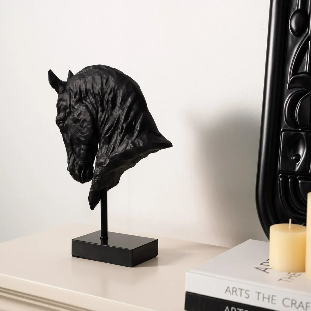 Horse Head - Decorative Black Figurine
