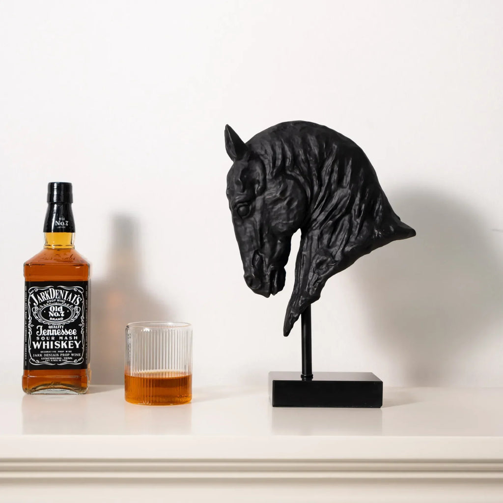 Horse Head - Decorative Black Figurine
