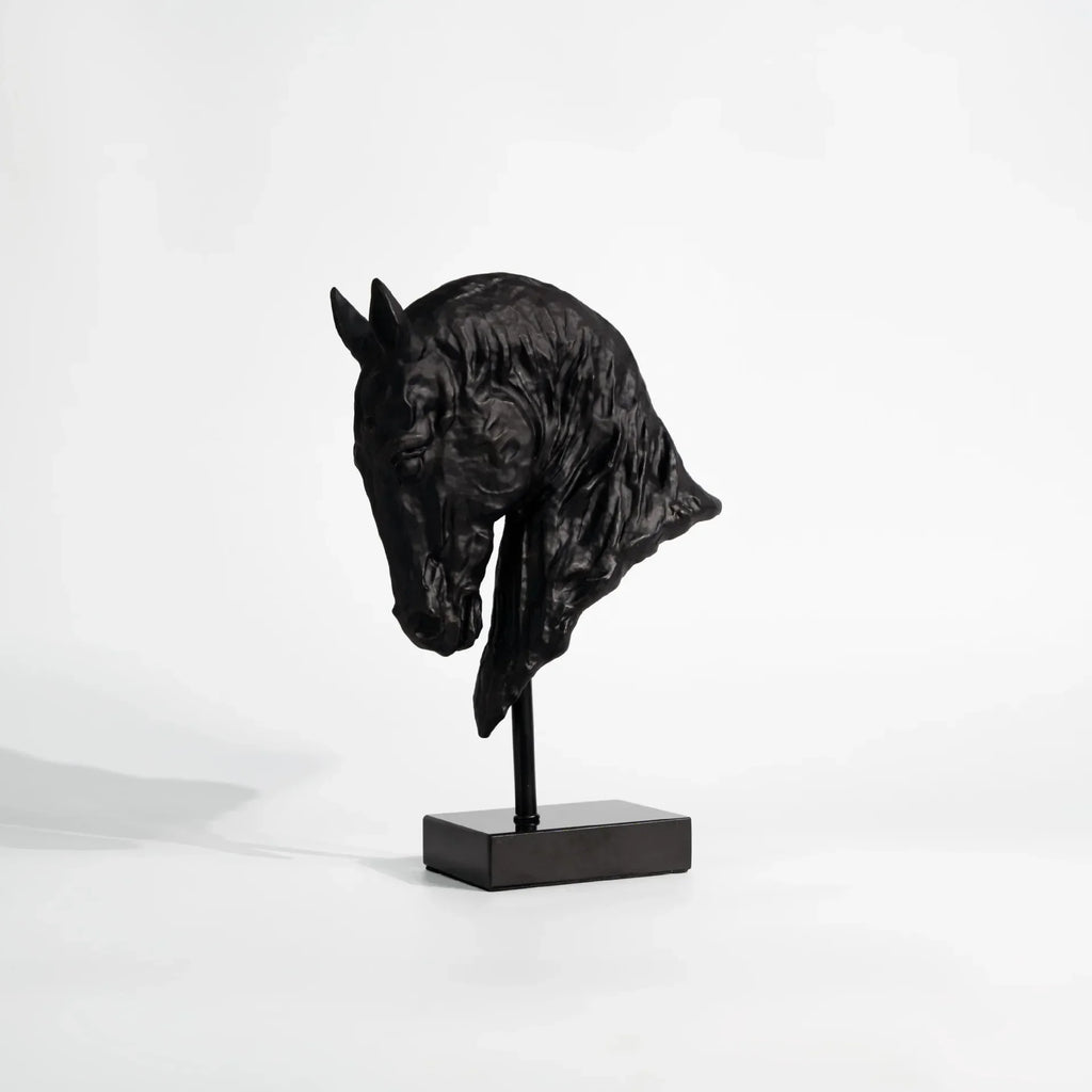Horse Head - Decorative Black Figurine