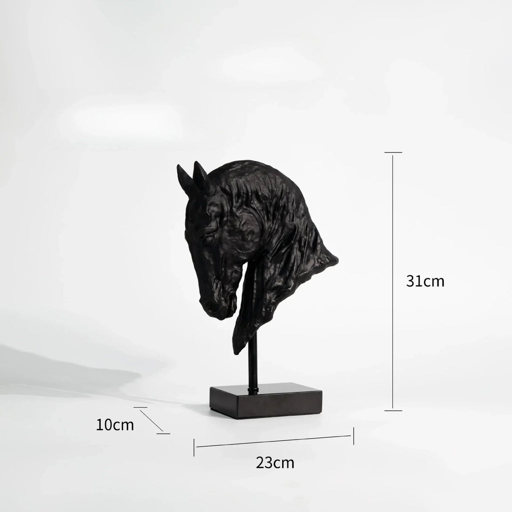 Horse Head - Decorative Black Figurine