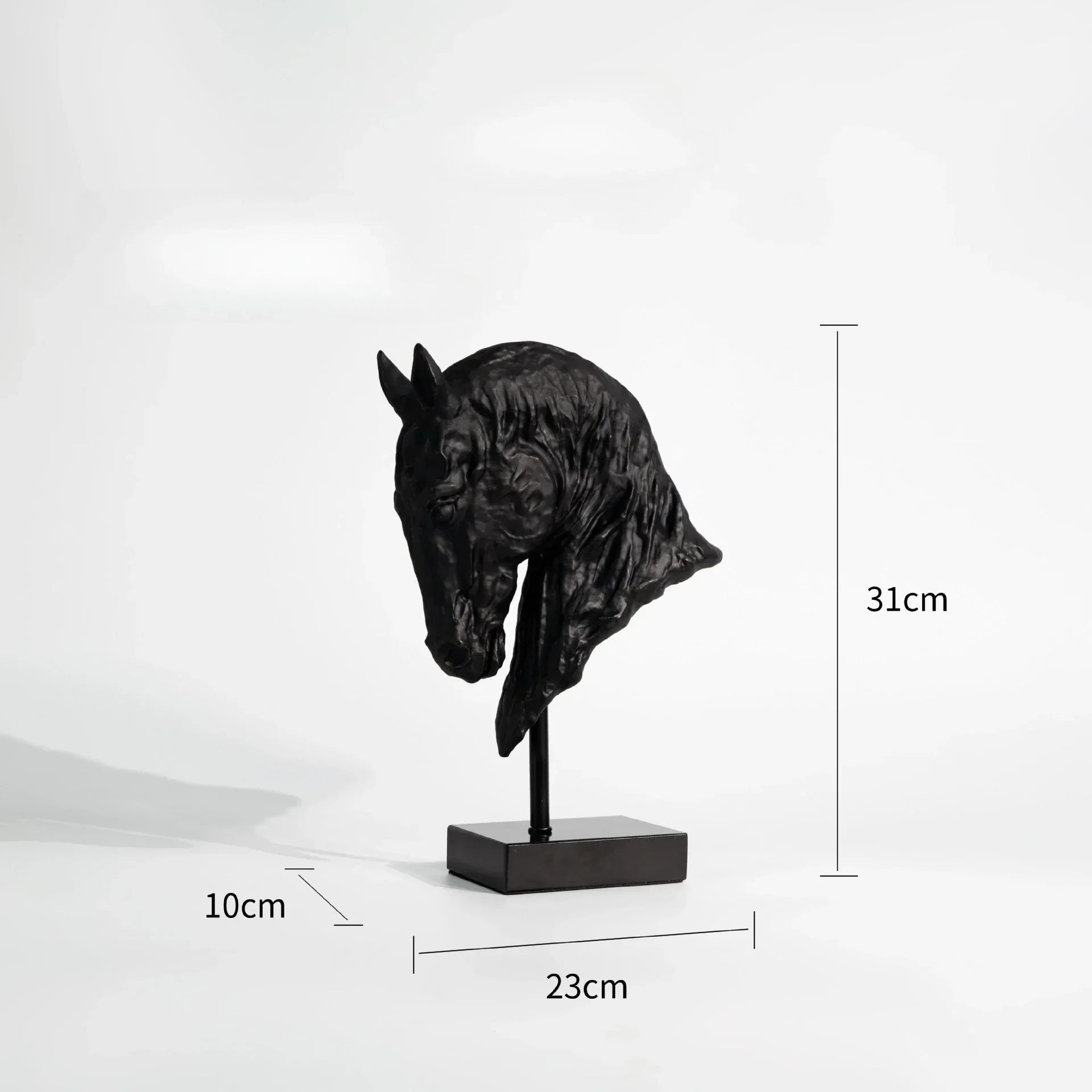 Horse Head - Decorative Black Figurine