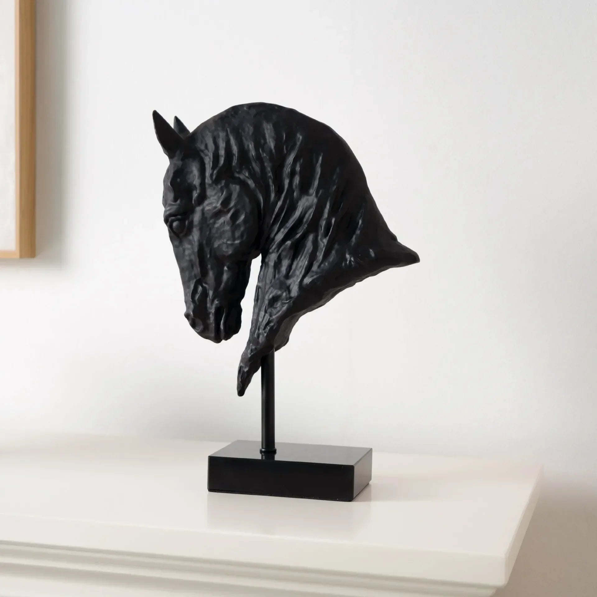 Horse Head - Decorative Black Figurine