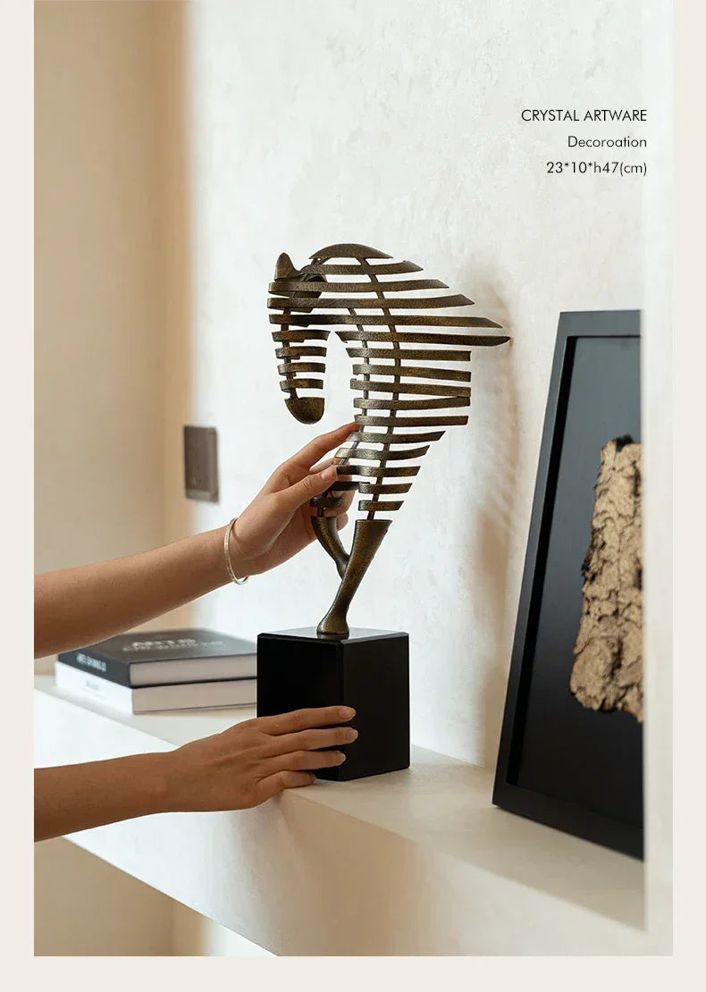 Horse Head Sculpture - Geometric Metal