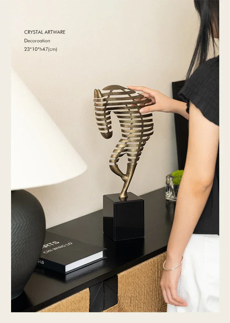 Horse Head Sculpture - Geometric Metal