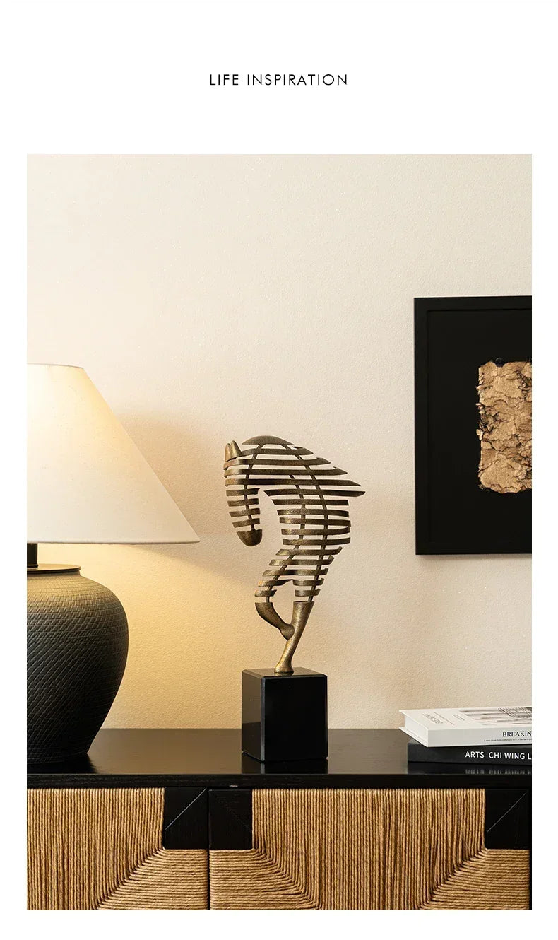 Horse Head Sculpture - Geometric Metal