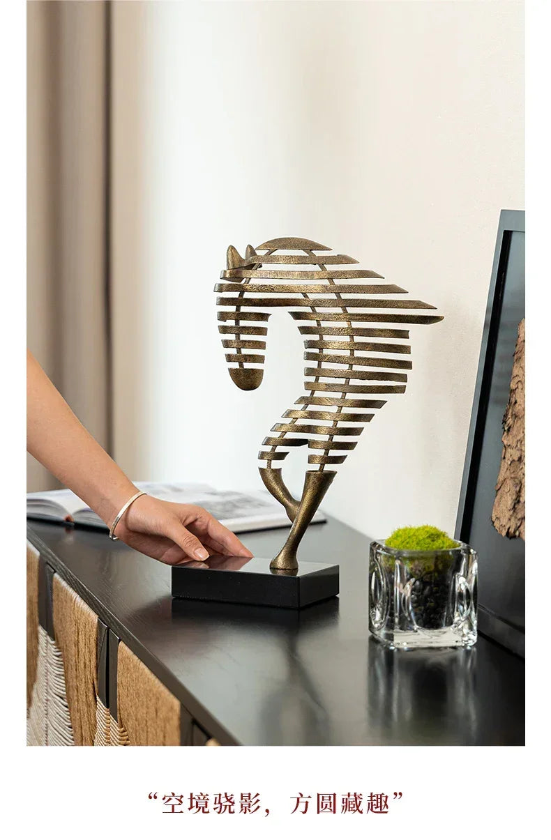Horse Head Sculpture - Geometric Metal