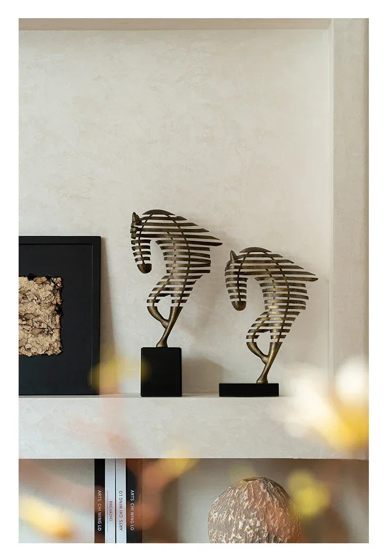Horse Head Sculpture - Geometric Metal