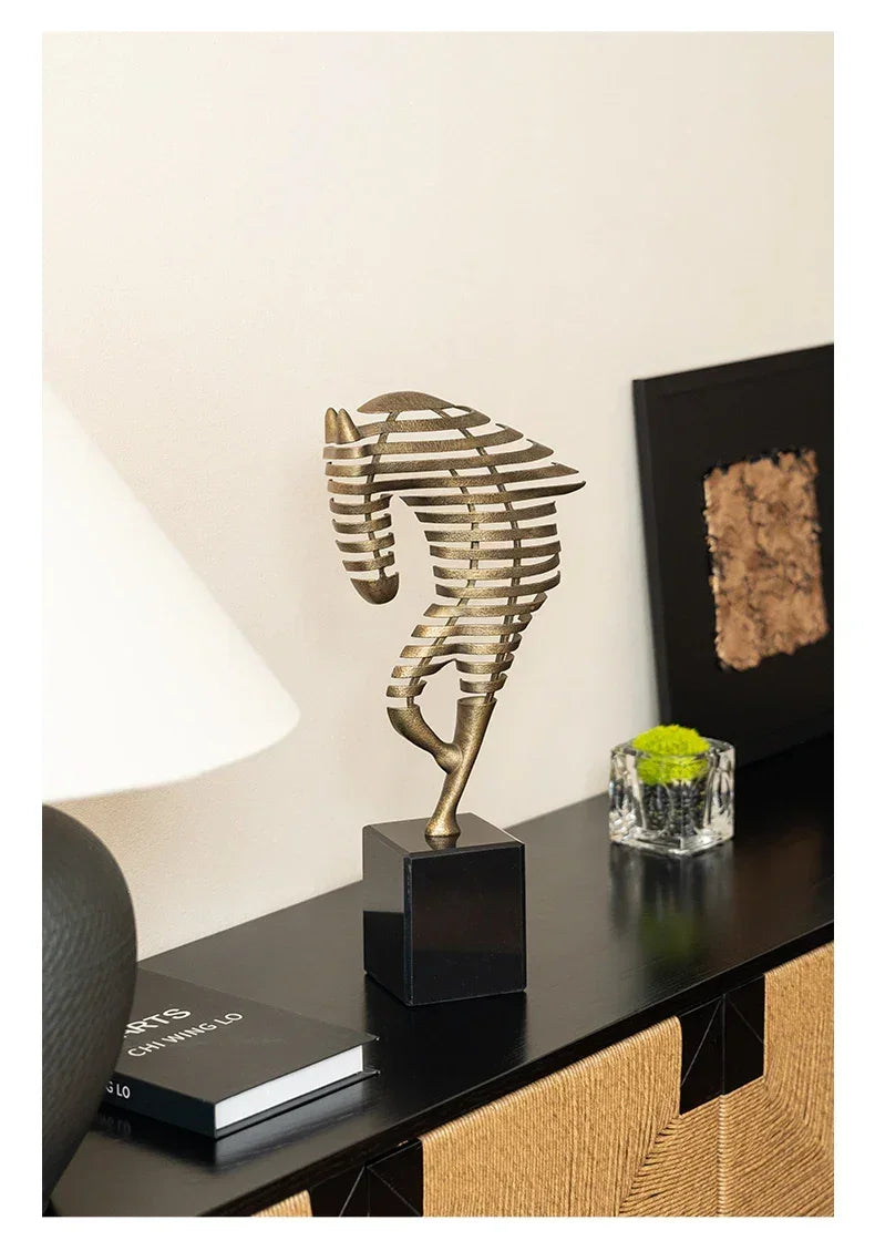 Horse Head Sculpture - Geometric Metal