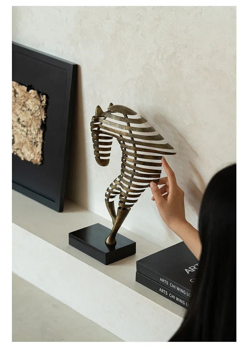 Horse Head Sculpture - Geometric Metal