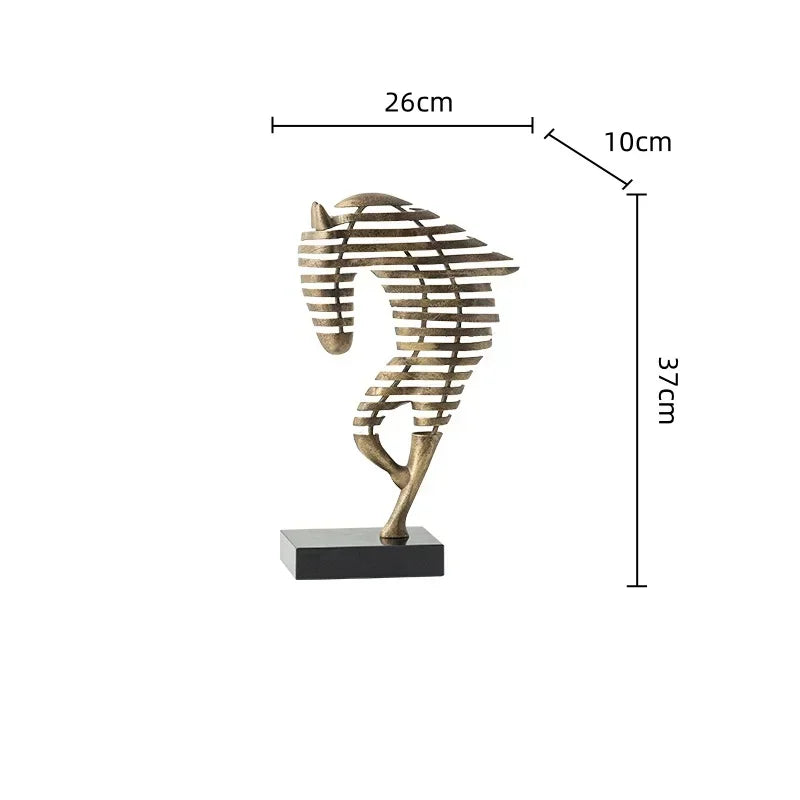 Horse Head Sculpture - Geometric Metal