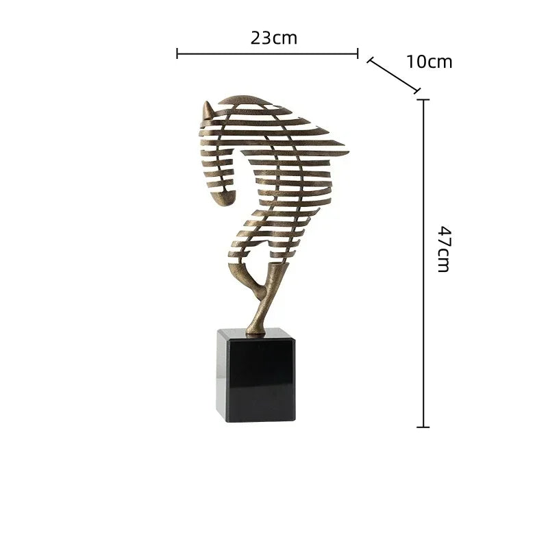 Horse Head Sculpture - Geometric Metal