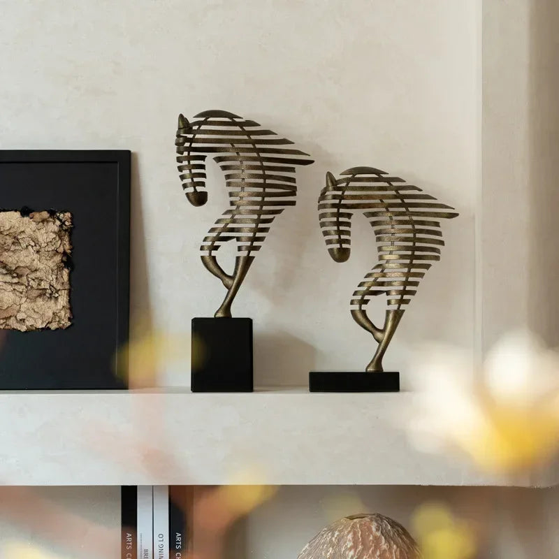 Horse Head Sculpture - Geometric Metal