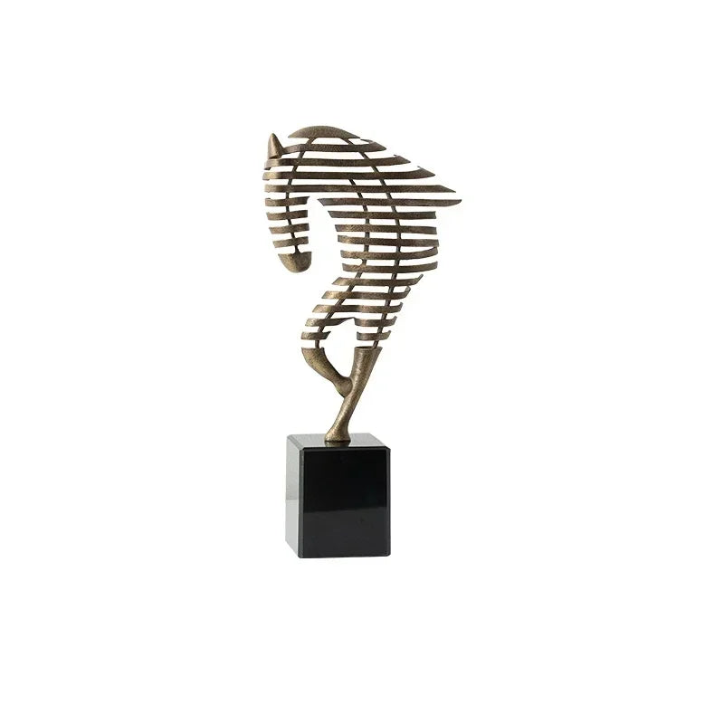 Horse Head Sculpture - Geometric Metal