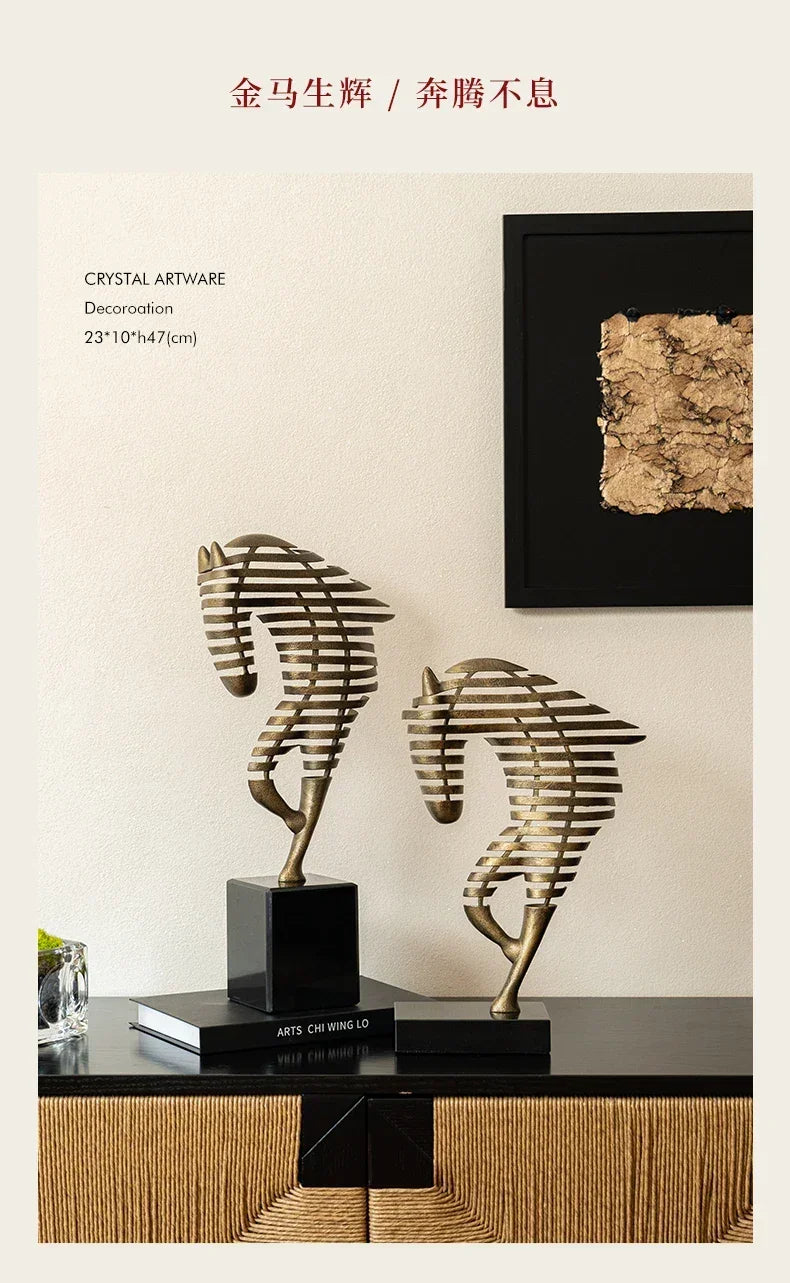 Horse Head Sculpture - Geometric Metal
