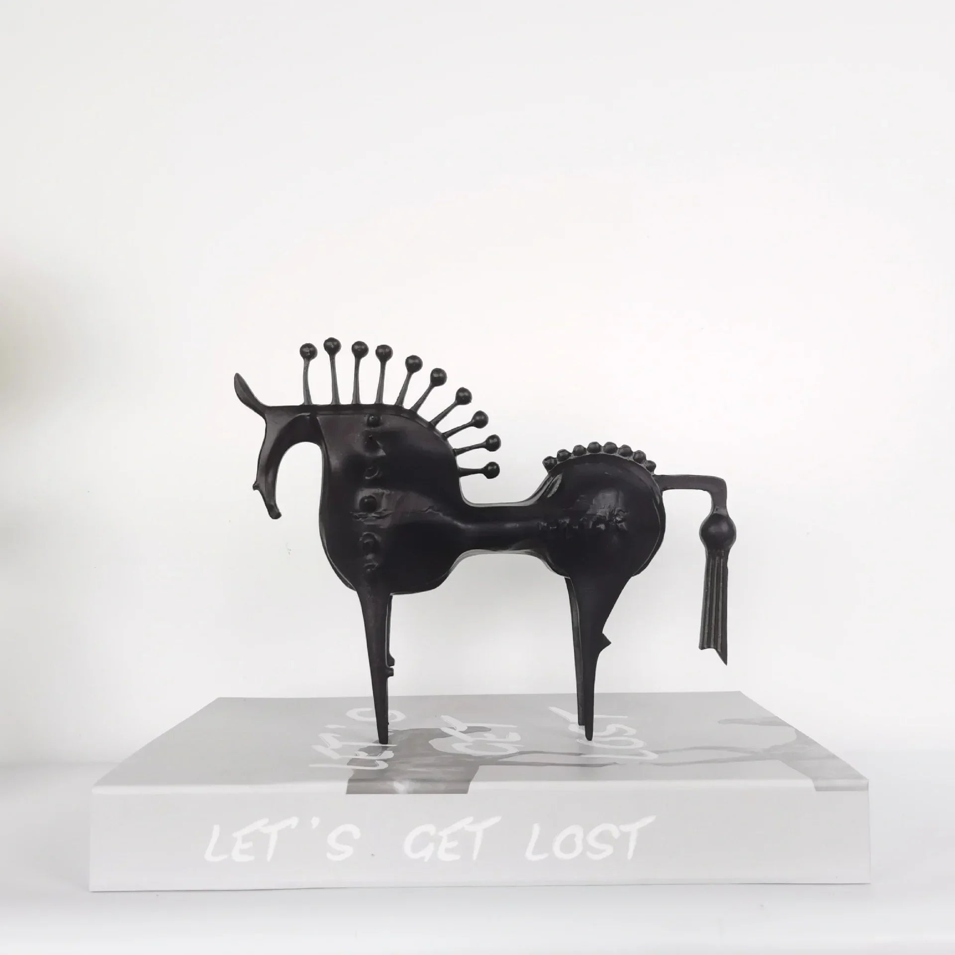 Horse Sculpture Matte Black Iron Decor for Your Modern Home