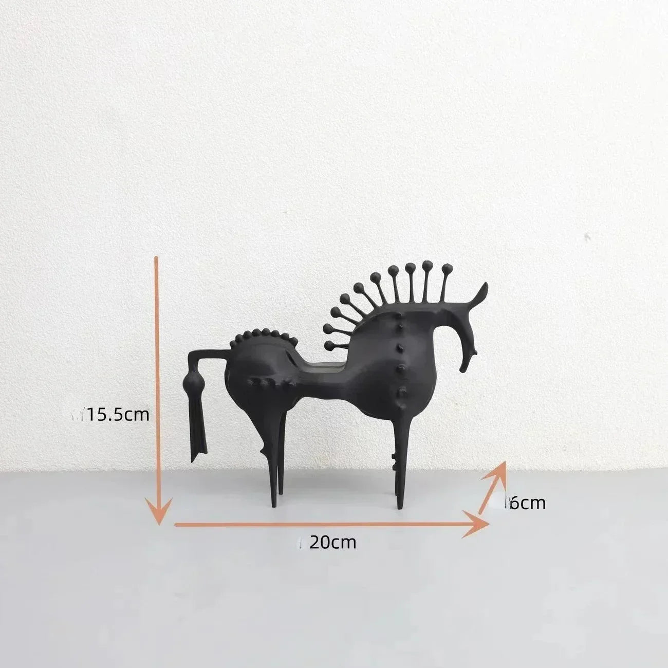 Horse Sculpture Matte Black Iron Decor for Your Modern Home