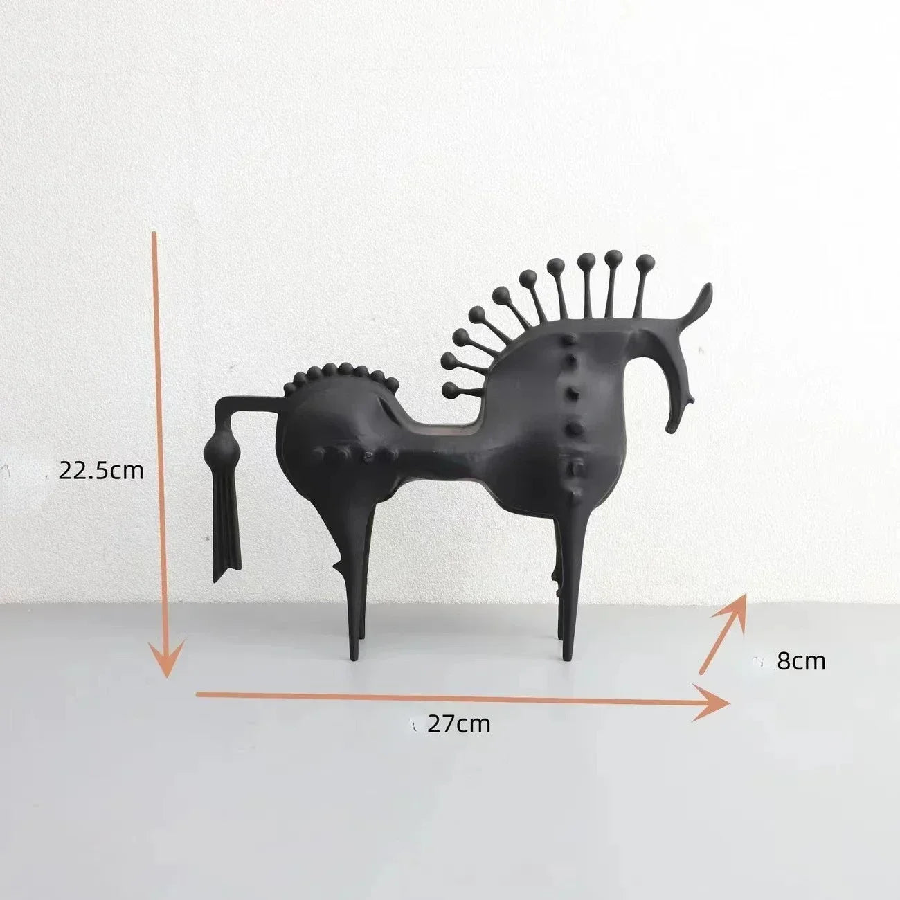 Horse Sculpture Matte Black Iron Decor for Your Modern Home
