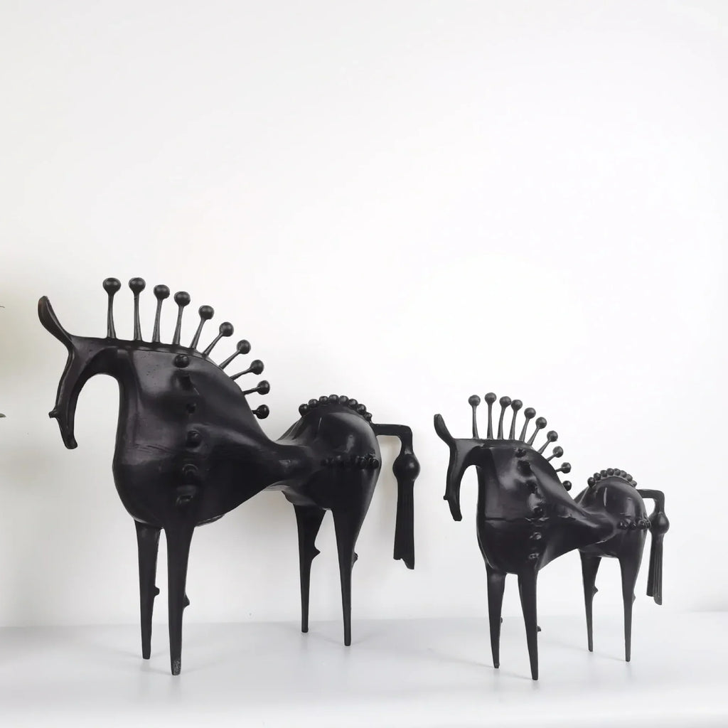 Horse Sculpture Matte Black Iron Decor for Your Modern Home