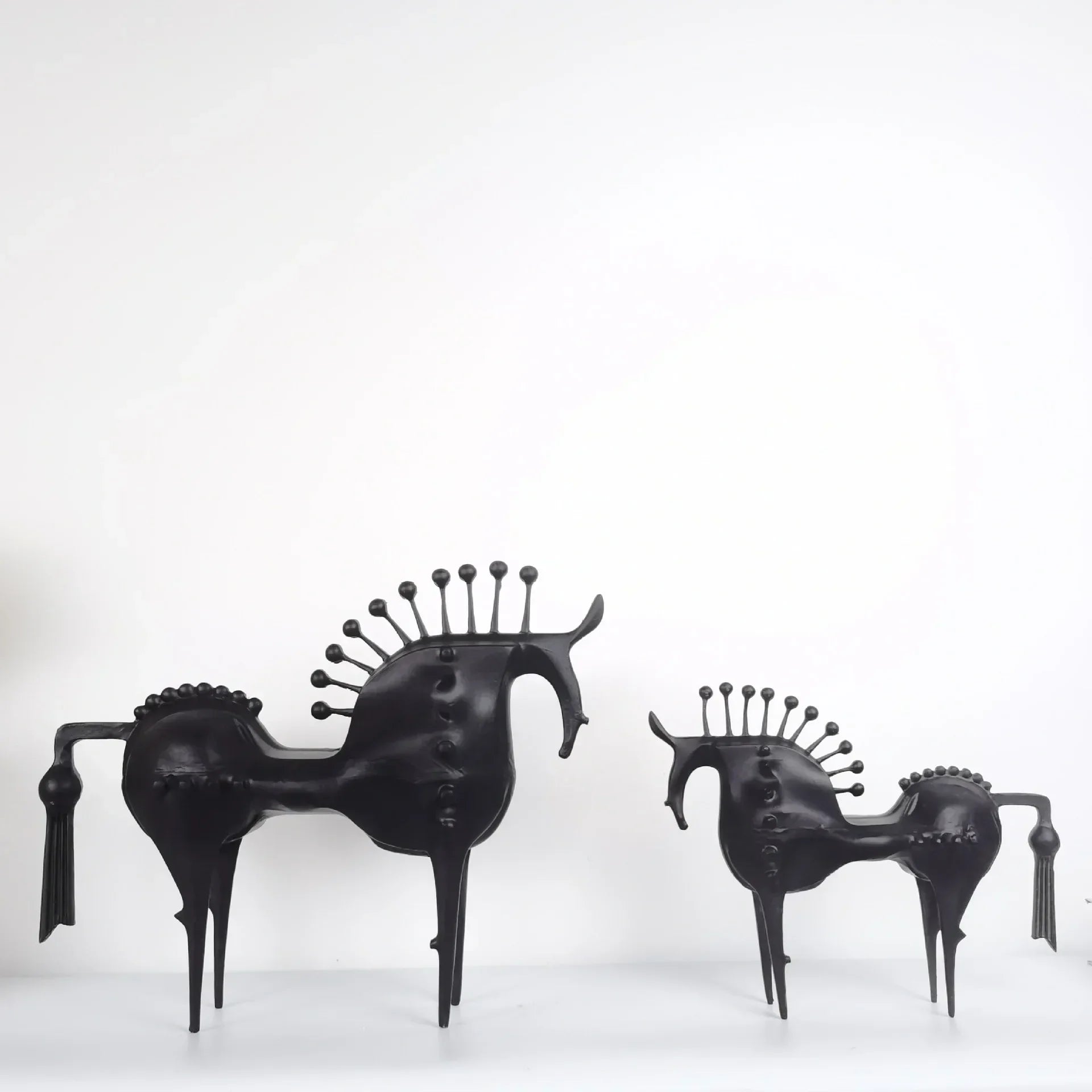 Horse Sculpture Matte Black Iron Decor for Your Modern Home