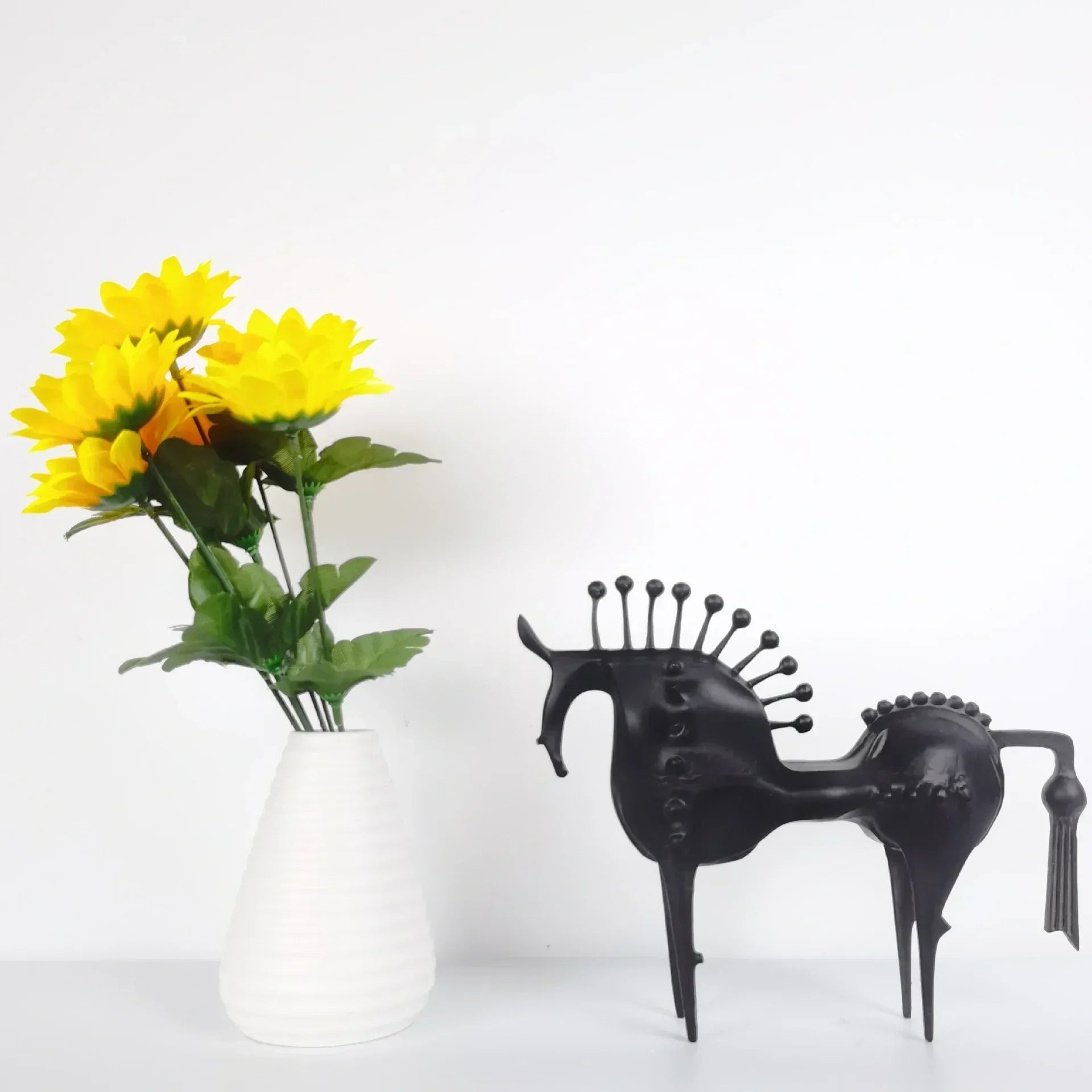Horse Sculpture Matte Black Iron Decor for Your Modern Home
