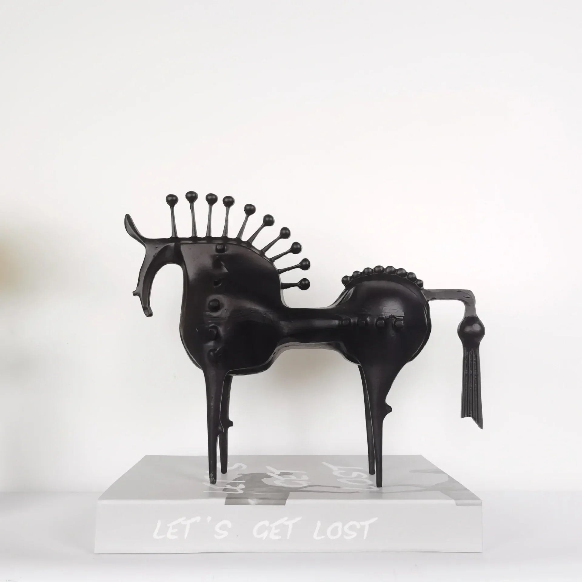 Horse Sculpture Matte Black Iron Decor for Your Modern Home