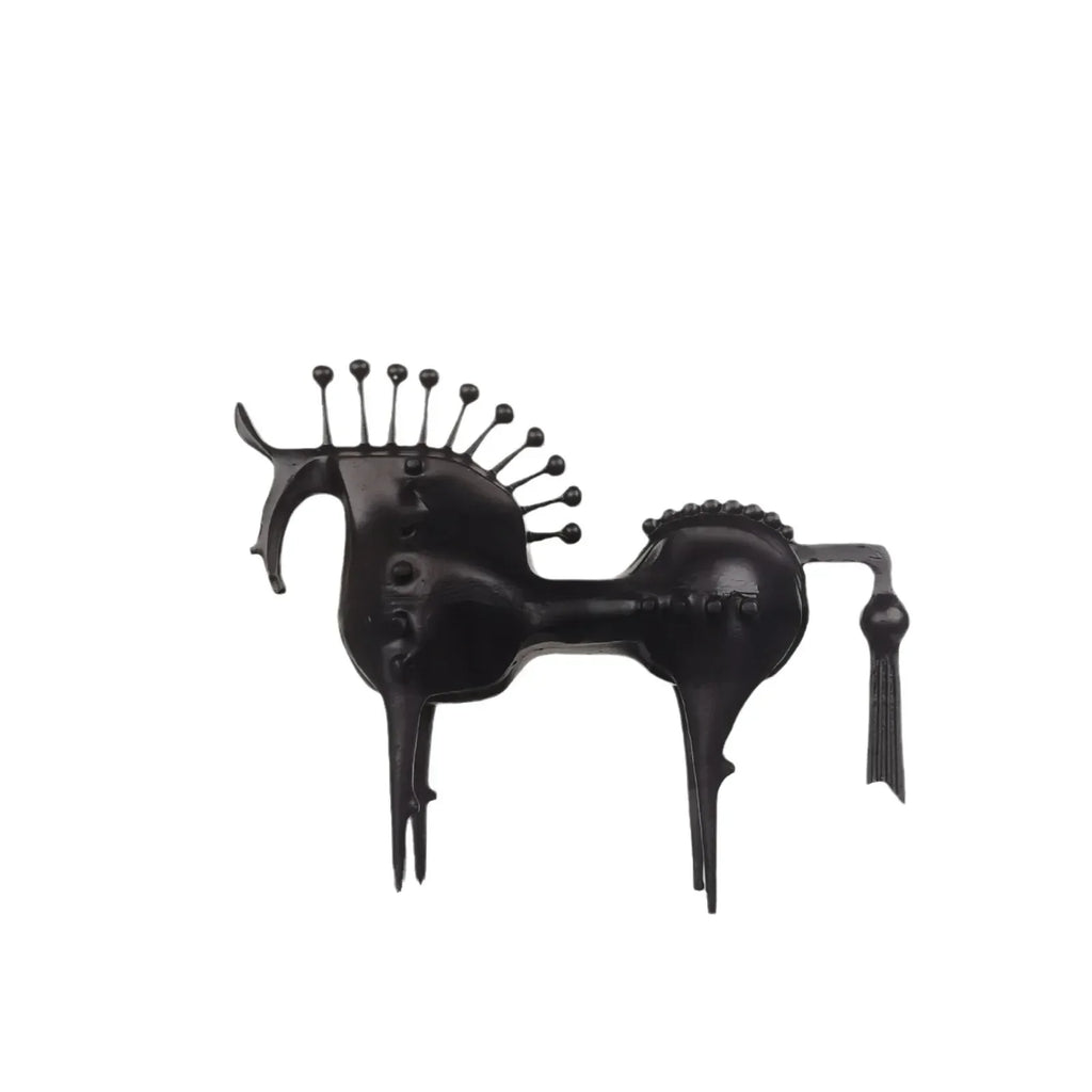 Horse Sculpture Matte Black Iron Decor for Your Modern Home