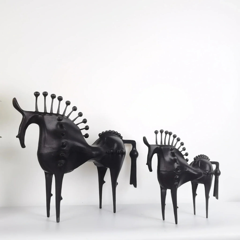 Horse Sculpture Matte Black Iron Decor for Your Modern Home