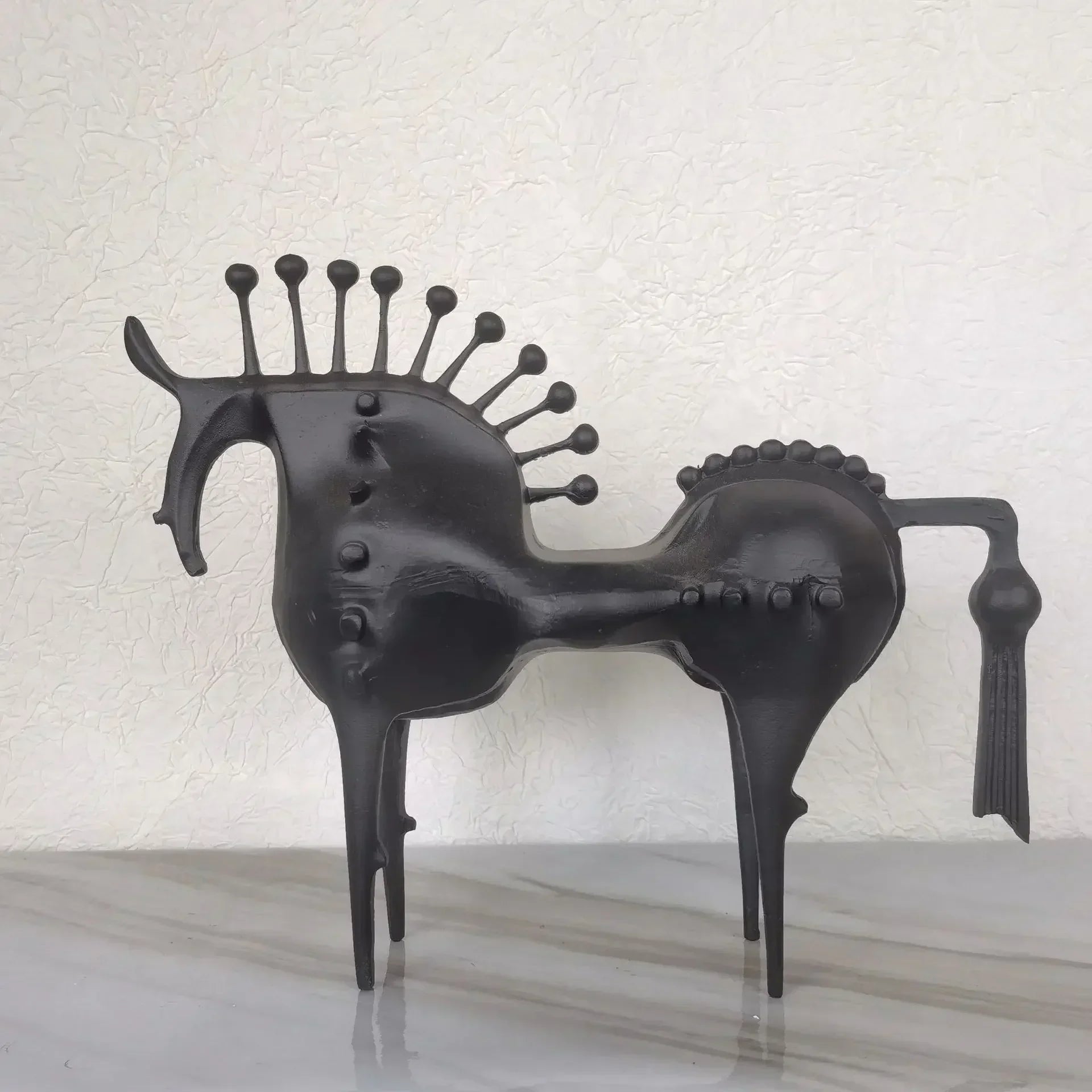 Horse Sculpture Matte Black Iron Decor for Your Modern Home