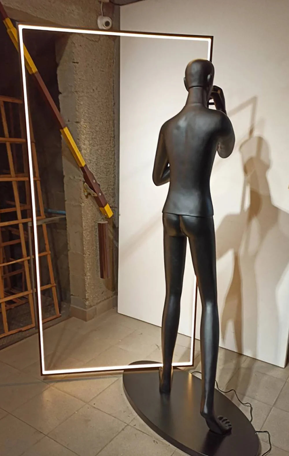 Human Mirror Sculpture Floor Lamp