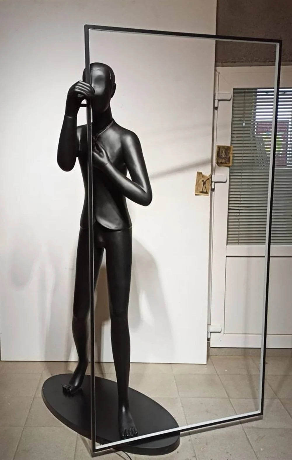 Human Mirror Sculpture Floor Lamp